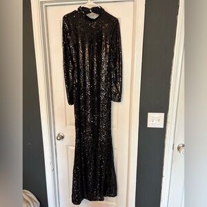 Lulu's Black Sequin Dress